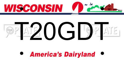 T20GDT Wisconsin License Plate