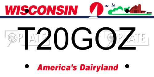 T20GOZ Wisconsin License Plate