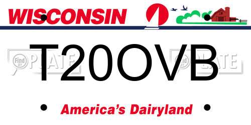 T20OVB Wisconsin License Plate