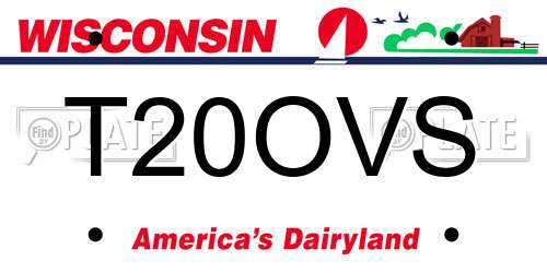 T20OVS Wisconsin License Plate