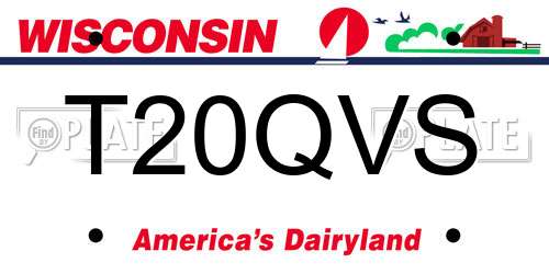 T20QVS Wisconsin License Plate