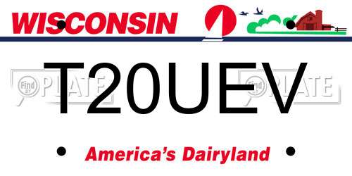 T20UEV Wisconsin License Plate