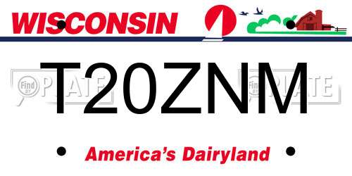 T20ZNM Wisconsin License Plate