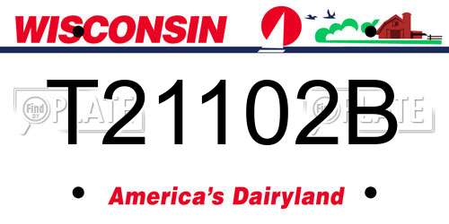 T21102B Wisconsin License Plate