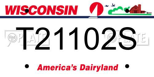 T21102S Wisconsin License Plate