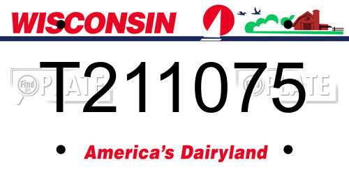 T211075 Wisconsin License Plate