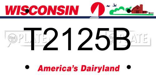 T2125B Wisconsin License Plate