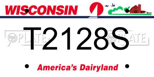 T2128S Wisconsin License Plate