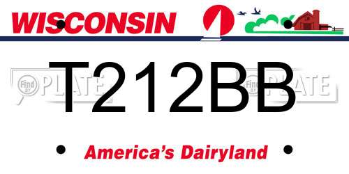 T212BB Wisconsin License Plate