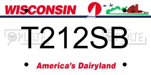 T212SB Wisconsin License Plate
