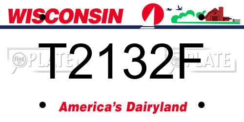 T2132F Wisconsin License Plate