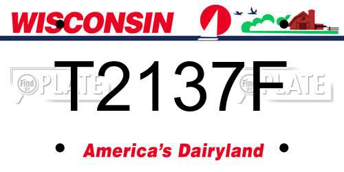 T2137F Wisconsin License Plate