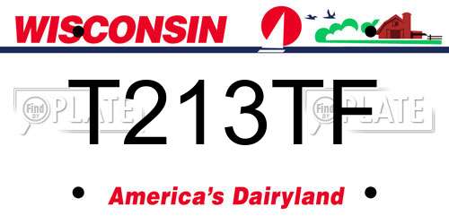 T213TF Wisconsin License Plate