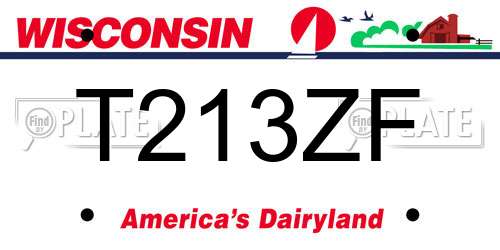 T213ZF Wisconsin License Plate