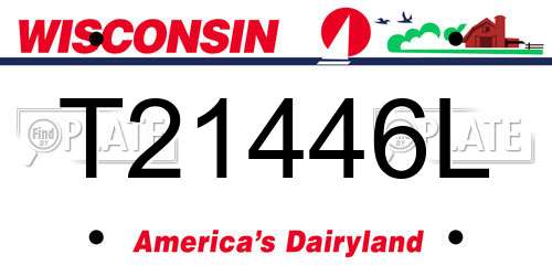 T21446L Wisconsin License Plate