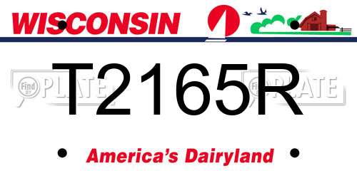 T2165R Wisconsin License Plate