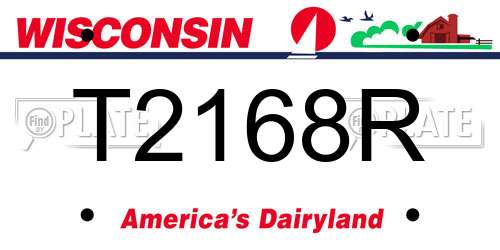 T2168R Wisconsin License Plate