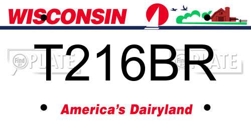 T216BR Wisconsin License Plate