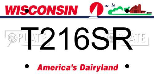 T216SR Wisconsin License Plate
