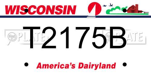 T2175B Wisconsin License Plate