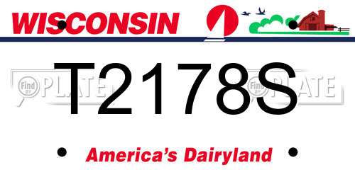 T2178S Wisconsin License Plate