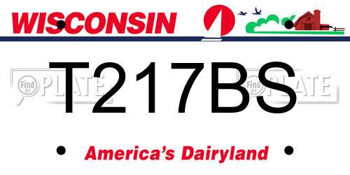 T217BS Wisconsin License Plate