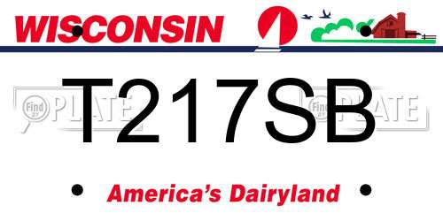 T217SB Wisconsin License Plate
