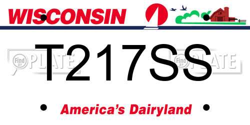 T217SS Wisconsin License Plate