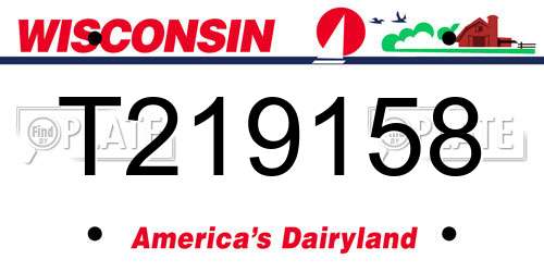 T219158 Wisconsin License Plate