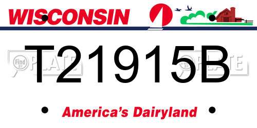 T21915B Wisconsin License Plate