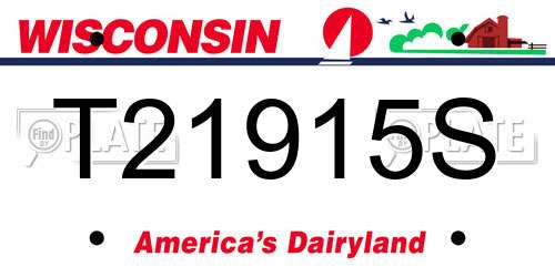 T21915S Wisconsin License Plate
