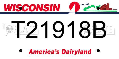 T21918B Wisconsin License Plate