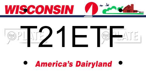 T21ETF Wisconsin License Plate