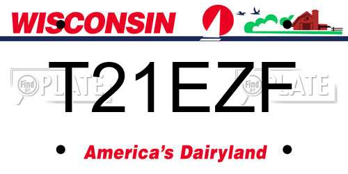T21EZF Wisconsin License Plate