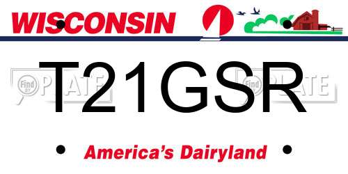 T21GSR Wisconsin License Plate