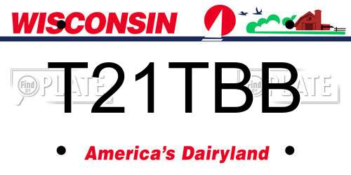 T21TBB Wisconsin License Plate
