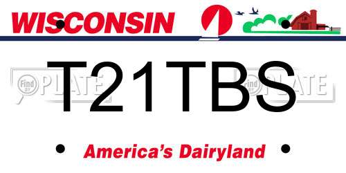 T21TBS Wisconsin License Plate