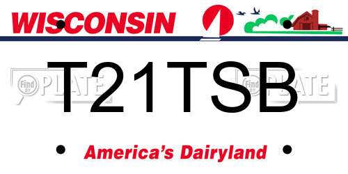 T21TSB Wisconsin License Plate