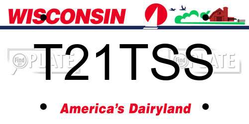 T21TSS Wisconsin License Plate