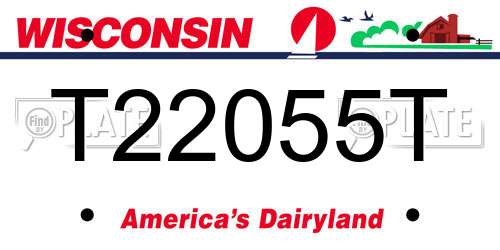T22055T Wisconsin License Plate