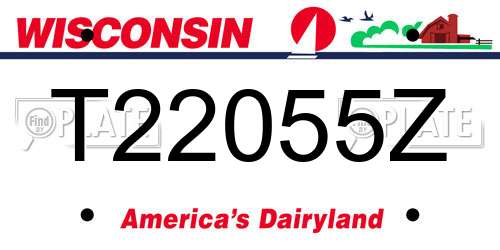 T22055Z Wisconsin License Plate