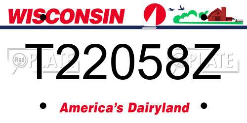 T22058Z Wisconsin License Plate