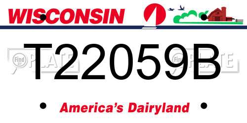 T22059B Wisconsin License Plate