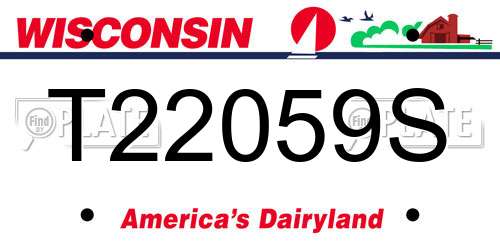 T22059S Wisconsin License Plate