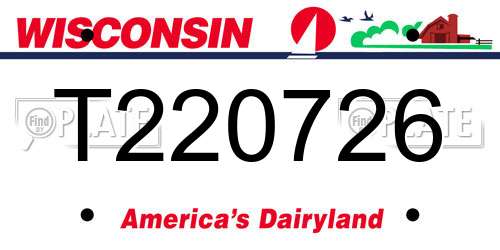 T220726 Wisconsin License Plate