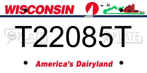 T22085T Wisconsin License Plate