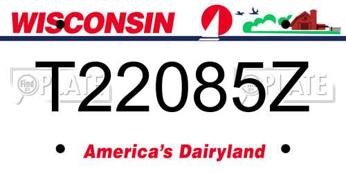 T22085Z Wisconsin License Plate