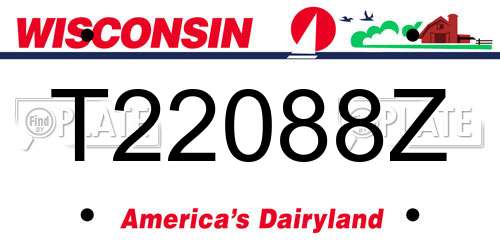 T22088Z Wisconsin License Plate