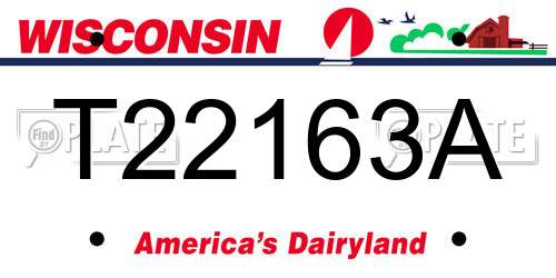 T22163A Wisconsin License Plate