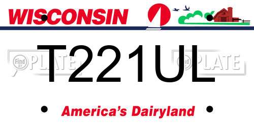 T221UL Wisconsin License Plate